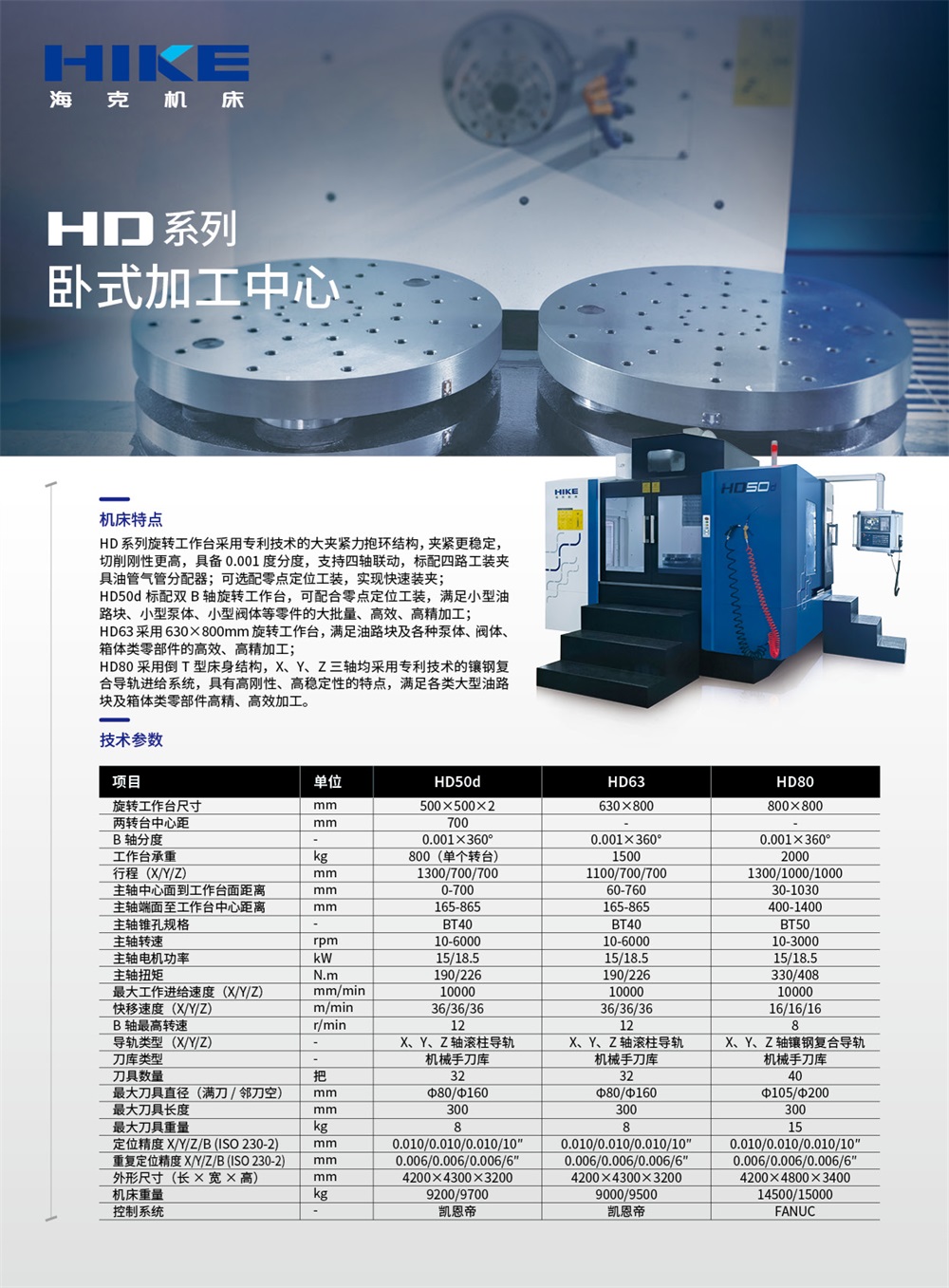 HD系列卧式加工中心