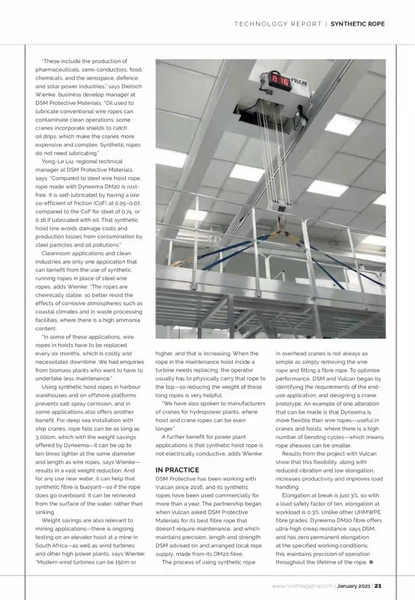 技术报告杂志页面，展示起重机设备